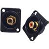 Generic 2 connettori femmina RCA per montaggio a pannello, 86 pannelli, connettore video nero rosso nero femmina placcato oro nero/argento (nero)