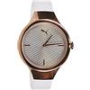 PUMA Orologio da donna Contour Poliuretano, Oro rosa/contorno bianco, misura unica, Minimalista