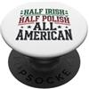 Dual Heritage Shamrock Clover Designs Metà Irlandese Metà Polacco Irlandese Americano PopSockets PopGrip Adesivo