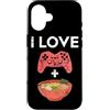 Ramen And Gaming Anime Gifts For Boys Ki Custodia per iPhone 16 I Love Gaming Ramen giapponese Noodle Bowl Controller Gamer