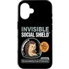 Funny Anti-social No Awkward Small Talk Custodia per iPhone 16 Simpatico riccio introverso antisociale - Scudo sociale invisibile