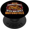 Vintage Rider Wisdom Design con citazione Old Man PopSockets PopGrip Adesivo