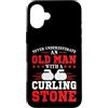 Curling Stone Power Custodia per iPhone 16 Plus Mai sottovalutare il vecchio giocatore di pietra arricciacapelli