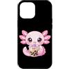Kawaii Boba Tea Japan Otaku Bubble Milk Custodia per iPhone 12 Pro Max Axolotl Bere Boba Tea Kawaii Tapioca Bubble Milk Tea