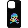 Skull and Crossbones Pirate Men Women Ki Custodia per iPhone 13 Pro Divertente teschio e ossa incrociate Silhouette Pirate Rainbow Tie Dye