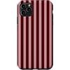 Burgundy pink Minimalist Girly Aesthetic Custodia per iPhone 11 Pro Max Modello a strisce verticali rosa bordeaux Y2K
