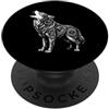 Jeff Hobrath Steampunk Lupo Vintage Meccanico Ingranaggio Retro Orologio PopSockets PopGrip Adesivo