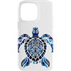 Ocean Aesthetic Decor Custodia per iPhone 14 Pro Max Tartaruga Tribale Motivi Polinesiani Blu Ornamentale