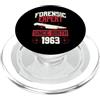 True Crime Merch for Investigative Crime Esperto forense dalla nascita 1963 Compleanno a tema crimine vero PopSockets PopGrip per MagSafe
