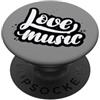 Retro Music Design Script alla moda Love Music PopSockets PopGrip Adesivo