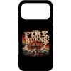 Christian Revival Faith Fire Cross Custodia per iPhone 17 Pro Max Retro Mountain Cross Il fuoco brucia ancora