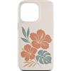 Hibiscus Watercolor Flower Aesthetic Custodia per iPhone 13 Pro Ibisco Fiori Tropicali Botanico Monstera Floreale