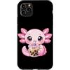 Kawaii Boba Tea Japan Otaku Bubble Milk Custodia per iPhone 11 Pro Max Axolotl Bere Boba Tea Kawaii Tapioca Bubble Milk Tea