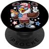 Eagle And Stripes Divertente aquila patriottica Hotdog segno della pace USA stelle PopSockets PopGrip Adesivo