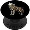 Jeff Hobrath Steampunk Lupo Vintage Meccanico Ingranaggio Retro Orologio PopSockets PopGrip Adesivo