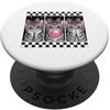 Bubblegum Kitten Co Simpatico gattino rosa fiocco divertente Bubblegum Cat Lover Heart design PopSockets PopGrip Adesivo
