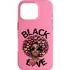 Storia nera Life Tee Co Custodia per iPhone 16 Pro Capelli afro neri della regina dell'amore