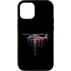 Paint Dripping Patriotic 4th of July US Custodia per iPhone 12/12 Pro Elicottero Pilota Aviazione Bandiera Americana USA Drip Graffiti