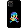 Skull and Crossbones Pirate Men Women Ki Custodia per iPhone 11 Pro Max Divertente teschio e ossa incrociate Silhouette Pirate Rainbow Tie Dye