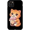 Kawaii Boba Tea Japan Otaku Bubble Milk Custodia per iPhone 11 Pro Max Gatto Bere Boba Tea Kawaii Bubble Milk Tea Lover Tapioca