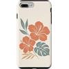 Hibiscus Watercolor Flower Aesthetic Custodia per iPhone 7 Plus/8 Plus Ibisco Fiori Tropicali Botanico Monstera Floreale