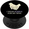 Dementia Awareness Advocacy Store Indosso il viola per la consapevolezza di mia moglie Alzheimer Caregiver PopSockets PopGrip Adesivo