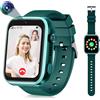 OKYUK Smartwatch Bambini 4G con GPS Tracker Chiamate Bidirezionali SOS Smartwatch Multiple Desktop Stile Scegliere per 6-12 Ragazzi e Ragazze (Verde Scuro)