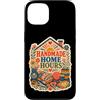 Jimbeels Custodia per iPhone 13 Handmade Home Hours cucito patchwork filo