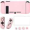 OLDZHU - Custodia protettiva compatibile con controller Nintendo Switch Joy-Con, con pellicola salvaschermo in vetro e 4 impugnature per pollice, assorbimento degli urti e antigraffio