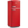 Severin Frigorifero Doppia porta Capacità 208 Litri Classe energetica E Raffreddamento Statico Cassetto Veggibox colore Rosso - RKG 8930 Linea Retrò