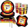 HOMAVEL 53P Calcio Stoviglie Party Set, decorate con la bandiera tedesca. Include piatti in cartone, bicchieri, tovaglioli e tovaglia per 16 persone.