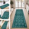 ZESEWU Tappeto passatoia cucina antiscivolo lavabile Tappeti ingresso interno casa 70X180CM Tappeto Runner Poliestere Ciano Bianco tappetocorridoio salotto soggiorno camera da letto Entrata bagno