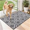 SHACOS Zerbino Lavabile per Interni, 60 x 90 cm Assorbente e Antiscivolo Zerbino, I Tappeti sono Ideali per Ingresso, Porta e Animali Domestici, Grigio
