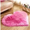 DAIHAN Tappeto a forma di cuore Faux Fur Morbido Soffice Tappeti Peloso Faux Montone Soggiorno Camera da Letto Decorazione Rose 70 * 90cm