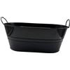 Jiuvaso Secchiello per il ghiaccio in acciaio zincato, leggero, per feste, cocktail di champagne, per interni ed esterni, secchiello per vino, refrigeratore, Nero