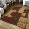 Rug-QJDDUP Tappeto Salotto Pelo corto,Brown,150 x 200 cm, Tappeti Soggiorno, Camera da Letto, Cucina o Sala da pranzo, Patchwork floreale rosso marrone moderno contemporaneo