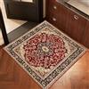 Generic Area Rugs - Tappeto quadrato a pelo corto, 140 x 140 cm, antiscivolo, grande, per soggiorno, soggiorno, casa, decorativo, retrò, tradizionale, orientale, floreale, nero, beige, rosso