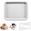 Horuili® Teglia per gelato fai da te, macchina per gelato, rotolo di gelato istantaneo con 2 spatole, frullatore in acciaio inox