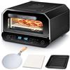 ZACHVO Forno per pizza elettrico 450 °C - pizza napoletana in 90 secondi, finestra e illuminazione interna, 13 programmi