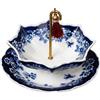 Generico Colino tè con ombrello | Infusore per tè in ceramica | Filtro a foglie sciolte in porcellana cinese blu e bianca con design rotante | Diffusore con filtro in porcellana con base abbinata per Kung Fu