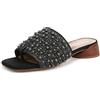 Franco Sarto Loran Slide Sandalo da donna, con borchie nere, 40, Borchia nera, 40.5 EU