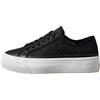 Calvin Klein Donna Sneakers con Zeppa Vulc Flatf Laceup Striped Nyl a Costine, Nero (CK Black), 40
