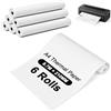 HOMIKLSA 6 Rotoli Carta Termica A4 Asciugatura Rapida per Stampante Portatile | Carta per Stampante Termica, Senza BPA, per Documenti, Foto, Contratt,, 21cm x 8.7m