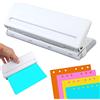 Vegena Perforatrice a 6 fori, perforatore per agenda con 6 fori, regolabile, foro Punch Binder Puncher perforatore in metallo, per documenti diameter,diversi tipi di planner, diari o quaderni per Scrapbookin