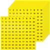 PATIKIL Adesivi Numerati Da 1 A 100, 10Pezzi Adesivi Quadrati Autoadesivi Con Numeri Consecutivi In Vinile Da 0.4 Pollici Per Di Scatole Di Inventario Armadietti Interni Esterni, Giallo