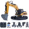 TOUCAN RC HOBBY HUINA 1:14 Metall-Fernsteuerungsbagger 580-32 - mit Licht und Sound - inklusive 2,4-GHz-Fernsteuerung, 7,4-V-Fahrgestellakku, USB-Ladekabel - mit Metallschaufel, Brecherhammer