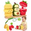 hahaland Giochi Legno Montessori 1 Anno, Frutta Peluche da Impilare