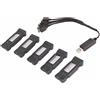 KIMISS B07sllvq2q 3.7V 1200mAh Drone RC con cavo di ricarica 5 in 1 per E58 L800 JY019 Quadcopter Ricambio B07sllvq2q 3.7V Batteria Portatile