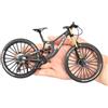 Generisch Modellino di bicicletta da dita, scala 1:10, giocattolo per mountain bike, modellini ornamentali in miniatura, modello di bicicletta Mini Bend (grigio) (grigio)