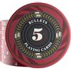 Bullets Playing Cards, 25 chip da poker in ceramica Silvio per set da poker, con valori, 10 g, 4 cm di diametro (rosso: 5)